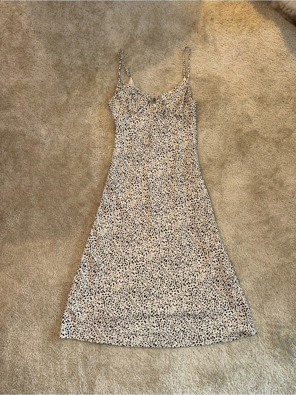 LA Hearts By Pacsun Leopard Print Front Tie Midi Dress
